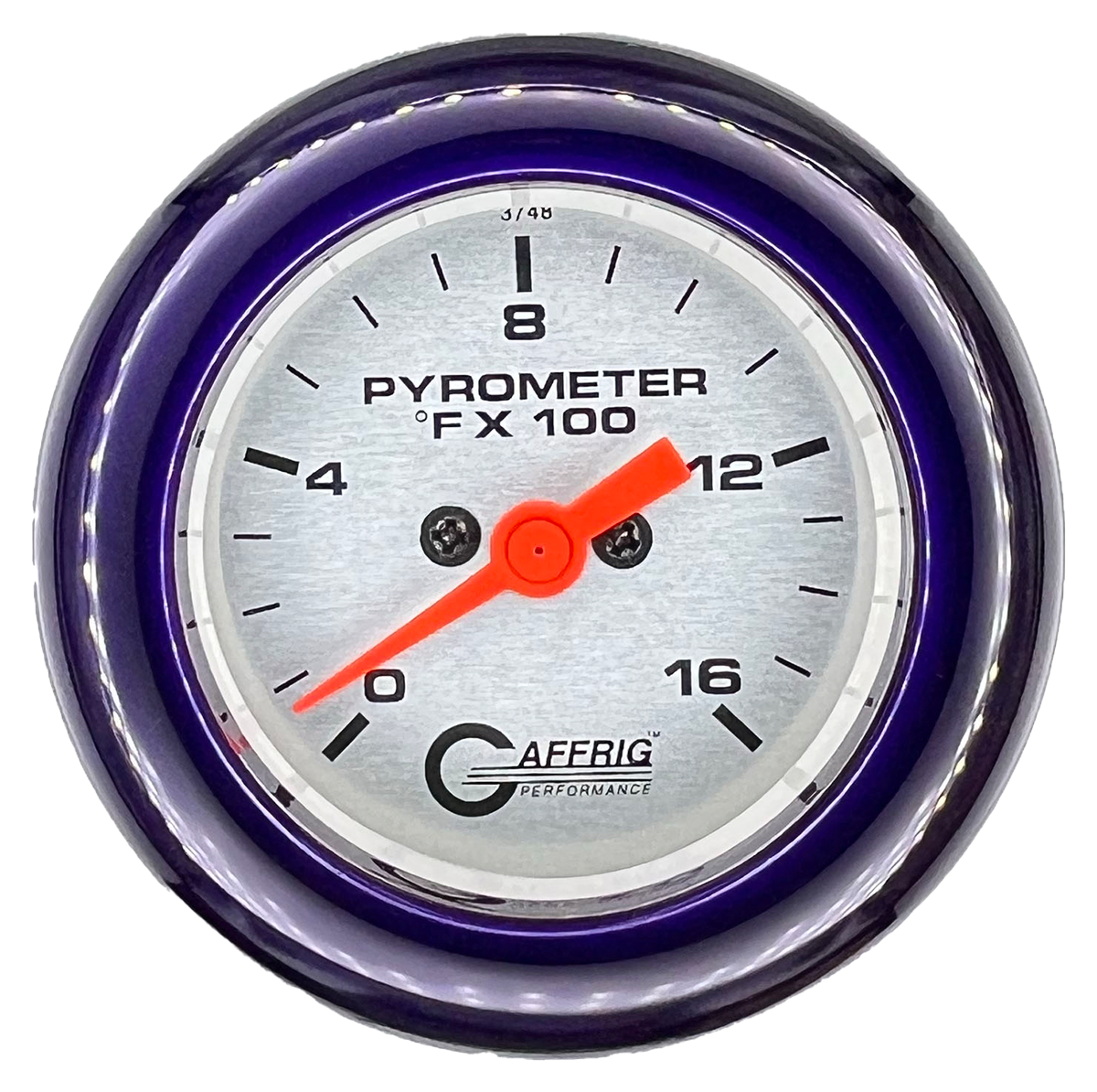 GAFFRIG 2 INCH ELECTRIC PYROMETER GAUGE 0-1600 F FAT RIM (218) / PURPLE / PLATINUM