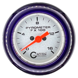 GAFFRIG 2 INCH ELECTRIC PYROMETER GAUGE 0-1600 F FAT RIM (218) / PURPLE / PLATINUM