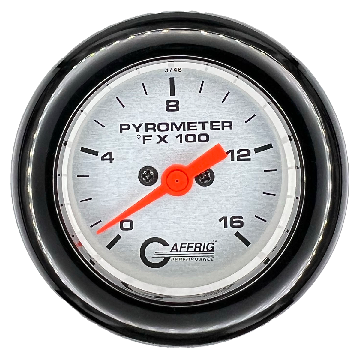 GAFFRIG 2 INCH ELECTRIC PYROMETER GAUGE 0-1600 F FAT RIM (218) / BLACK / PLATINUM