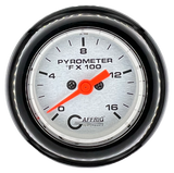 GAFFRIG 2 INCH ELECTRIC PYROMETER GAUGE 0-1600 F FAT RIM (218) / BLACK / PLATINUM