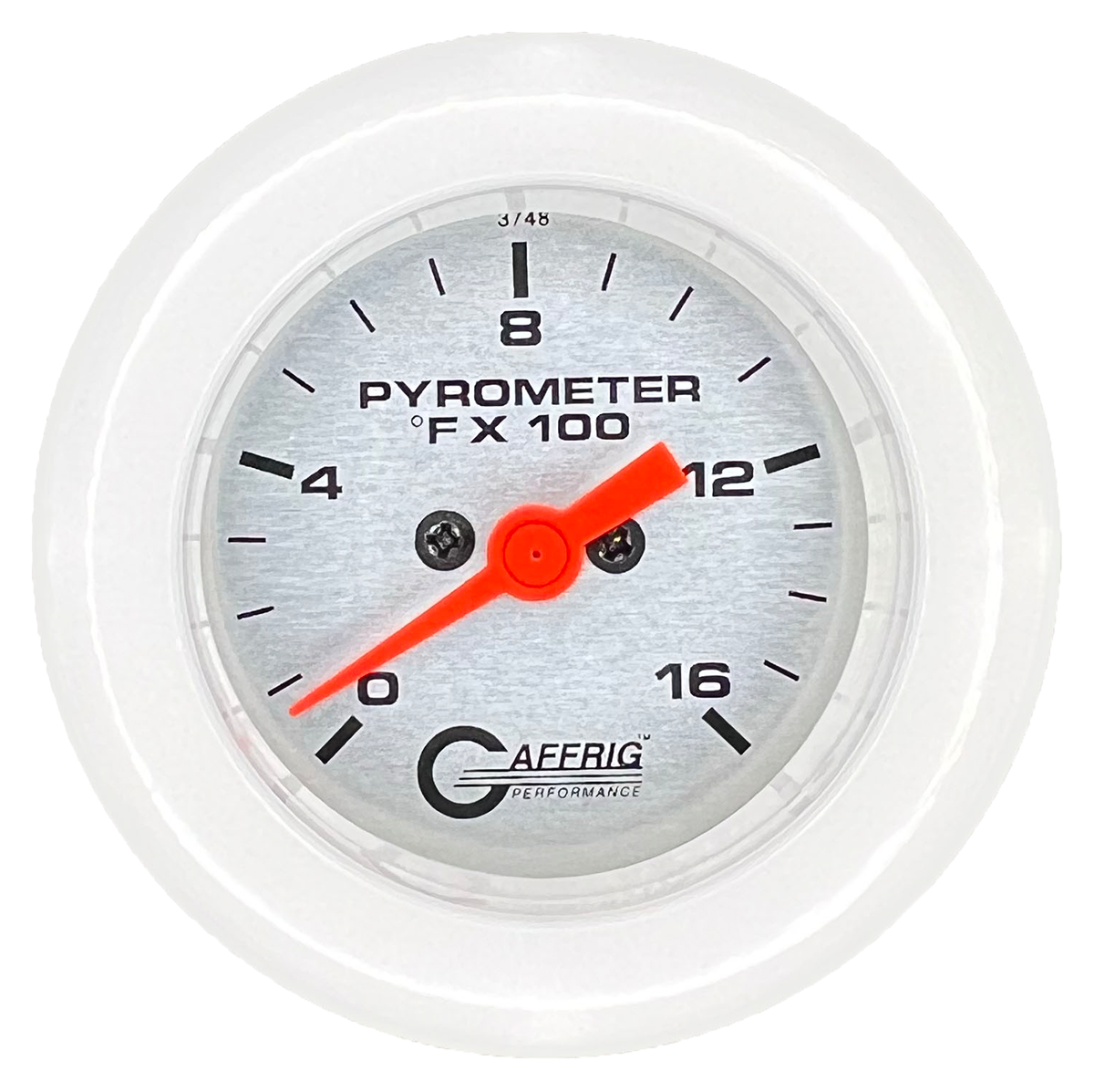 GAFFRIG 2 INCH ELECTRIC PYROMETER GAUGE 0-1600 F FAT RIM (218) / WHITE / PLATINUM