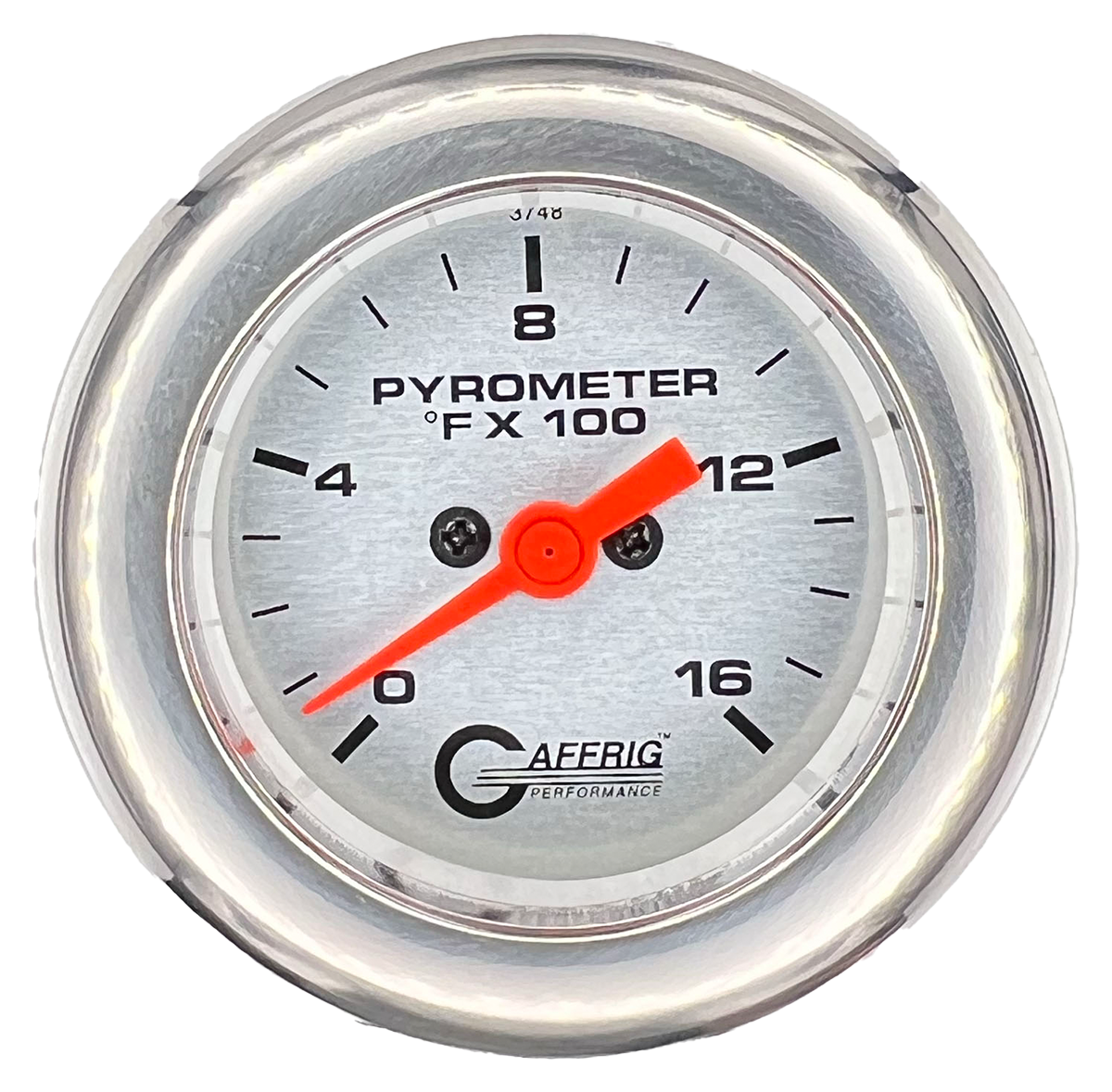 GAFFRIG 2 INCH ELECTRIC PYROMETER GAUGE 0-1600 F FAT RIM (218) / CHROME/POLISHED / PLATINUM