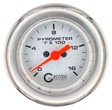 GAFFRIG 2 INCH ELECTRIC PYROMETER GAUGE 0-1600 F FAT RIM (218) / CHROME/POLISHED / PLATINUM