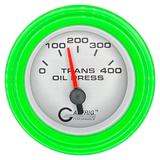 GAFFRIG 2 INCH ELECTRIC TRANSMISSION PRESSURE GAUGE 0-400 PSI STEP RIM (002) / LIME GREEN / PLATINUM