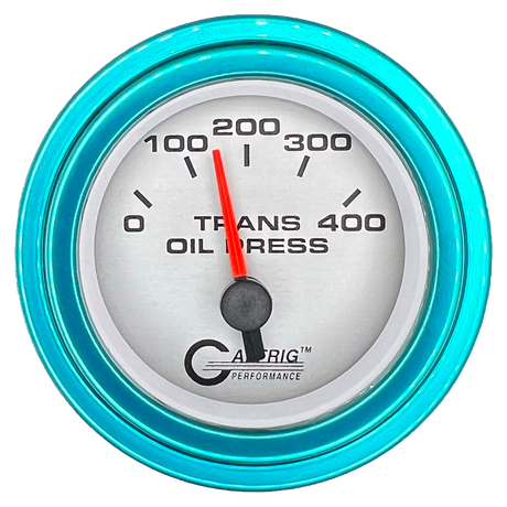 GAFFRIG 2 INCH ELECTRIC TRANSMISSION PRESSURE GAUGE 0-400 PSI STEP RIM (002) / TEAL / PLATINUM