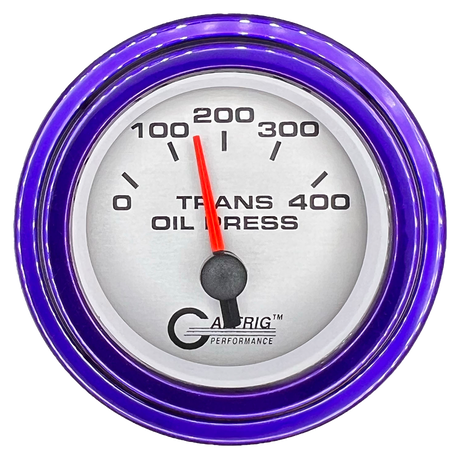 GAFFRIG 2 INCH ELECTRIC TRANSMISSION PRESSURE GAUGE 0-400 PSI STEP RIM (002) / PURPLE / PLATINUM