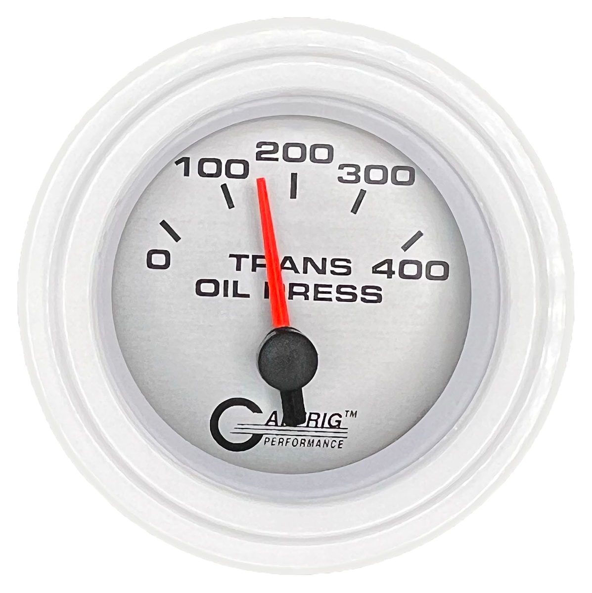 GAFFRIG 2 INCH ELECTRIC TRANSMISSION PRESSURE GAUGE 0-400 PSI STEP RIM (002) / WHITE / PLATINUM