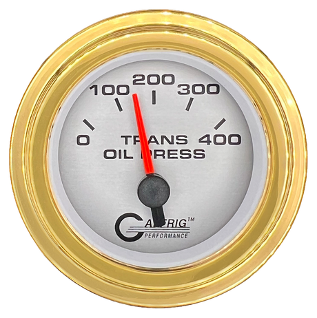 GAFFRIG 2 INCH ELECTRIC TRANSMISSION PRESSURE GAUGE 0-400 PSI STEP RIM (002) / GOLD / PLATINUM