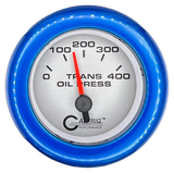 GAFFRIG 2 INCH ELECTRIC TRANSMISSION PRESSURE GAUGE 0-400 PSI FAT RIM (218) / BLUE / PLATINUM