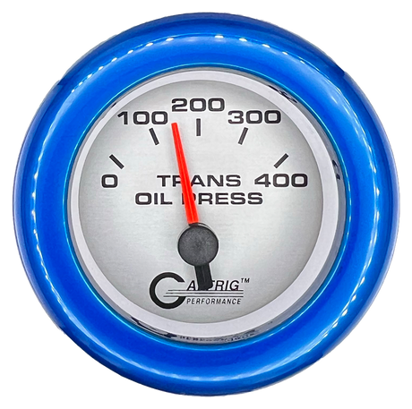 GAFFRIG 2 INCH ELECTRIC TRANSMISSION PRESSURE GAUGE 0-400 PSI FAT RIM (218) / BLUE / PLATINUM