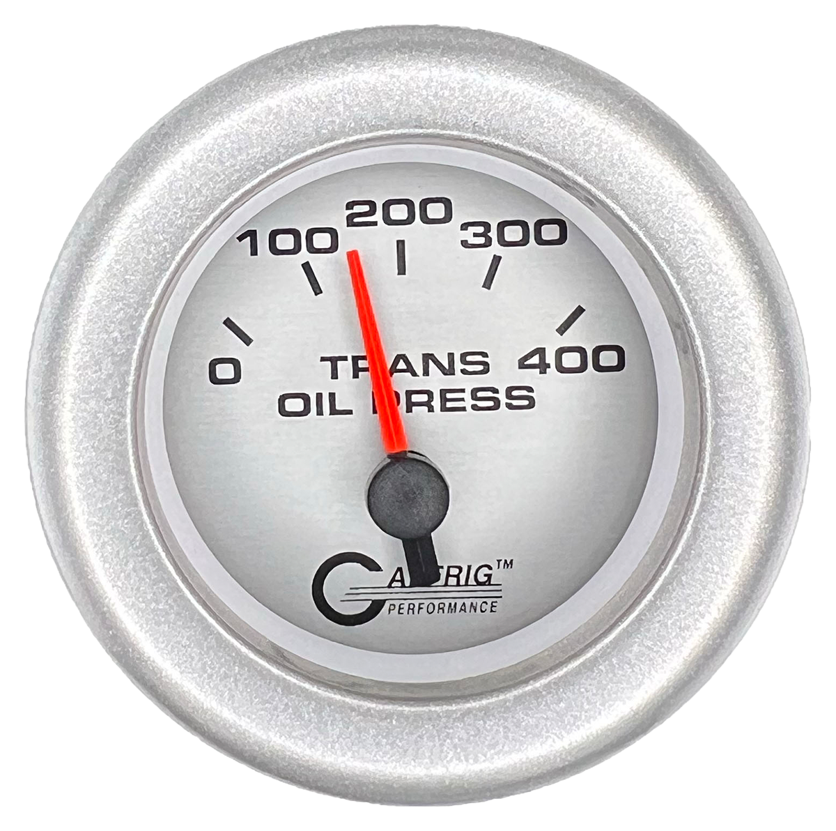 GAFFRIG 2 INCH ELECTRIC TRANSMISSION PRESSURE GAUGE 0-400 PSI FAT RIM (218) / PLATINUM / PLATINUM