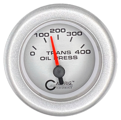 GAFFRIG 2 INCH ELECTRIC TRANSMISSION PRESSURE GAUGE 0-400 PSI FAT RIM (218) / PLATINUM / PLATINUM