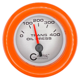 GAFFRIG 2 INCH ELECTRIC TRANSMISSION PRESSURE GAUGE 0-400 PSI FAT RIM (218) / ORANGE / PLATINUM