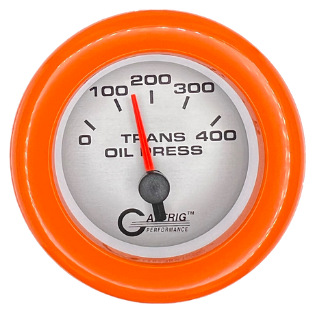 GAFFRIG 2 INCH ELECTRIC TRANSMISSION PRESSURE GAUGE 0-400 PSI FAT RIM (218) / ORANGE / PLATINUM