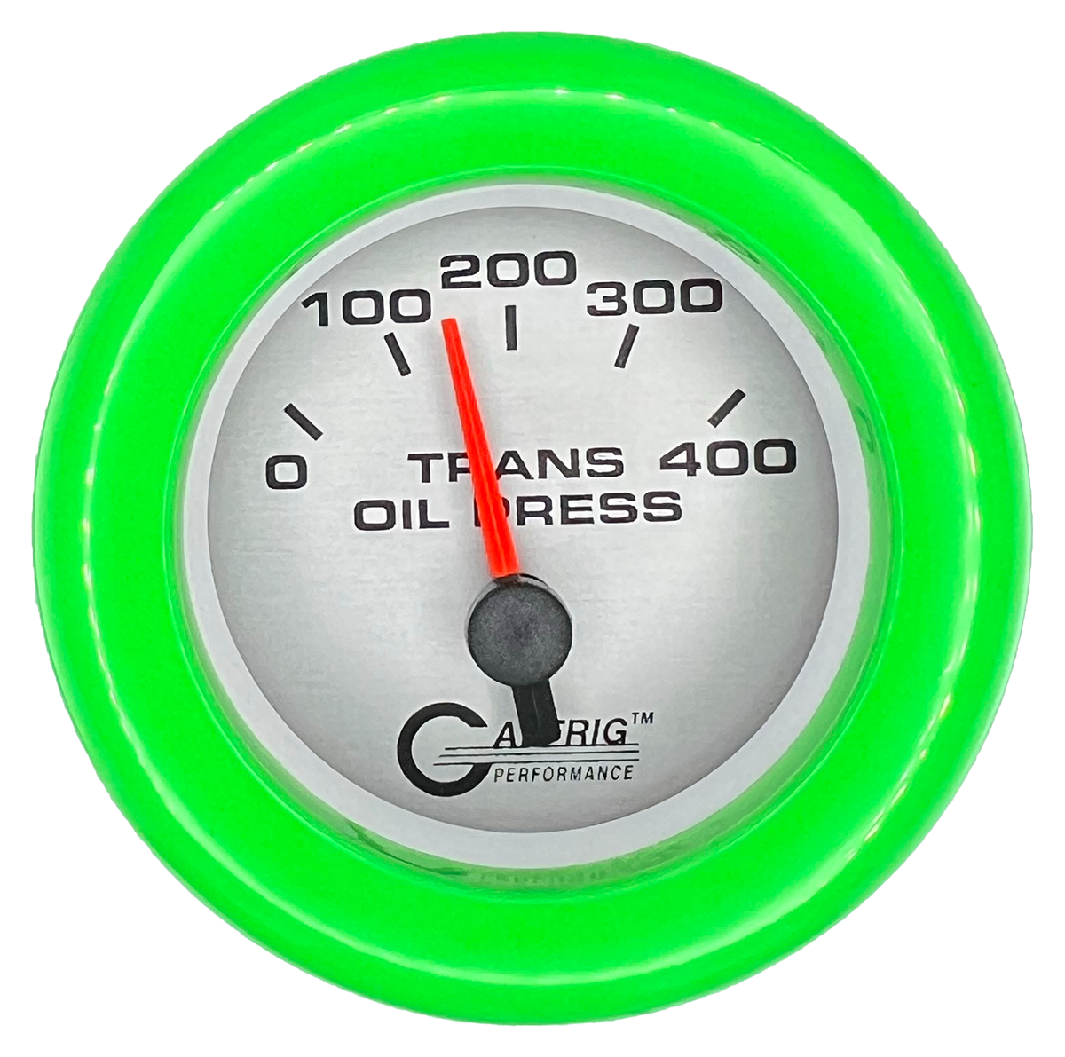 GAFFRIG 2 INCH ELECTRIC TRANSMISSION PRESSURE GAUGE 0-400 PSI FAT RIM (218) / LIME GREEN / PLATINUM