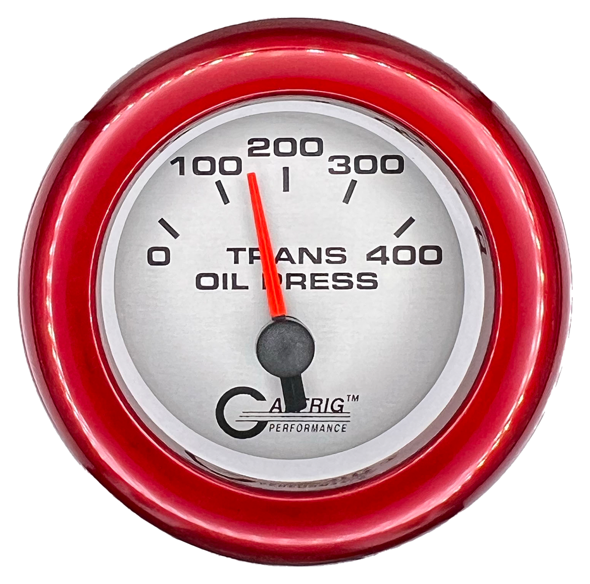 GAFFRIG 2 INCH ELECTRIC TRANSMISSION PRESSURE GAUGE 0-400 PSI FAT RIM (218) / RED / PLATINUM