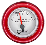 GAFFRIG 2 INCH ELECTRIC TRANSMISSION PRESSURE GAUGE 0-400 PSI FAT RIM (218) / RED / PLATINUM