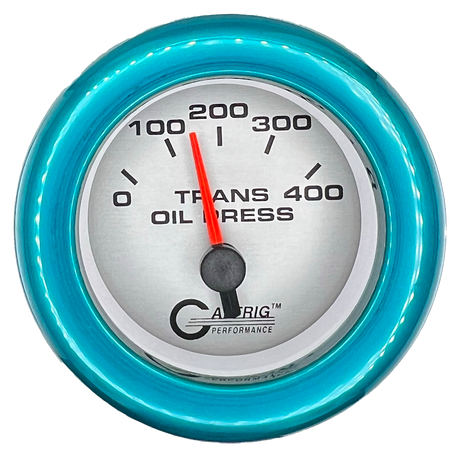 GAFFRIG 2 INCH ELECTRIC TRANSMISSION PRESSURE GAUGE 0-400 PSI FAT RIM (218) / TEAL / PLATINUM