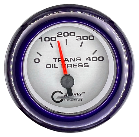 GAFFRIG 2 INCH ELECTRIC TRANSMISSION PRESSURE GAUGE 0-400 PSI FAT RIM (218) / PURPLE / PLATINUM