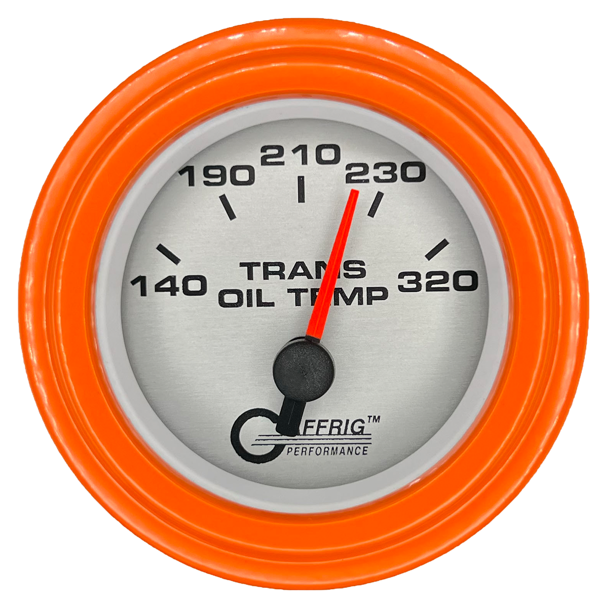 GAFFRIG 2 INCH ELECTRIC TRANSMISSION TEMP GAUGE 140-320 F STEP RIM (002) / ORANGE / PLATINUM