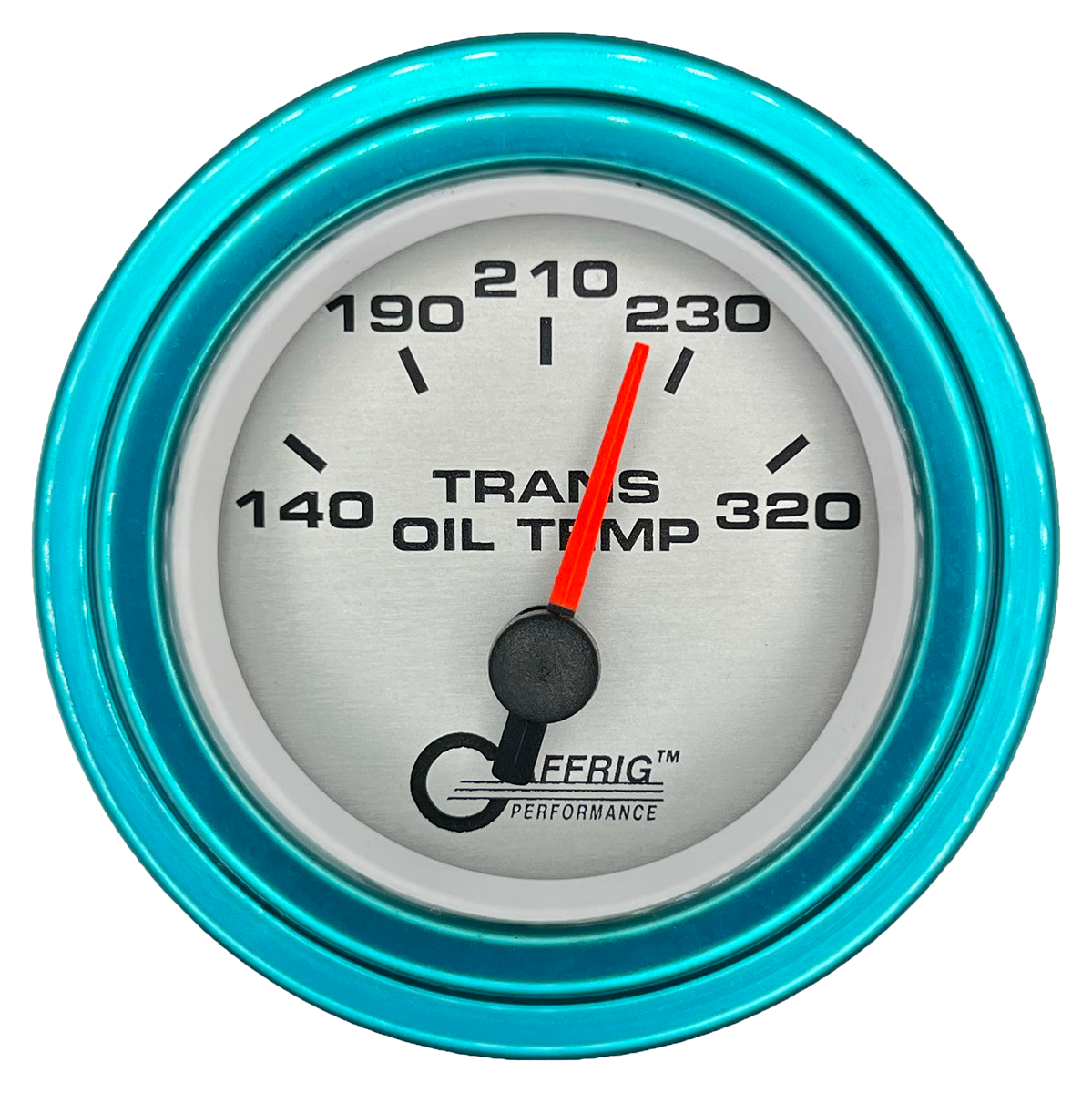 GAFFRIG 2 INCH ELECTRIC TRANSMISSION TEMP GAUGE 140-320 F STEP RIM (002) / TEAL / PLATINUM