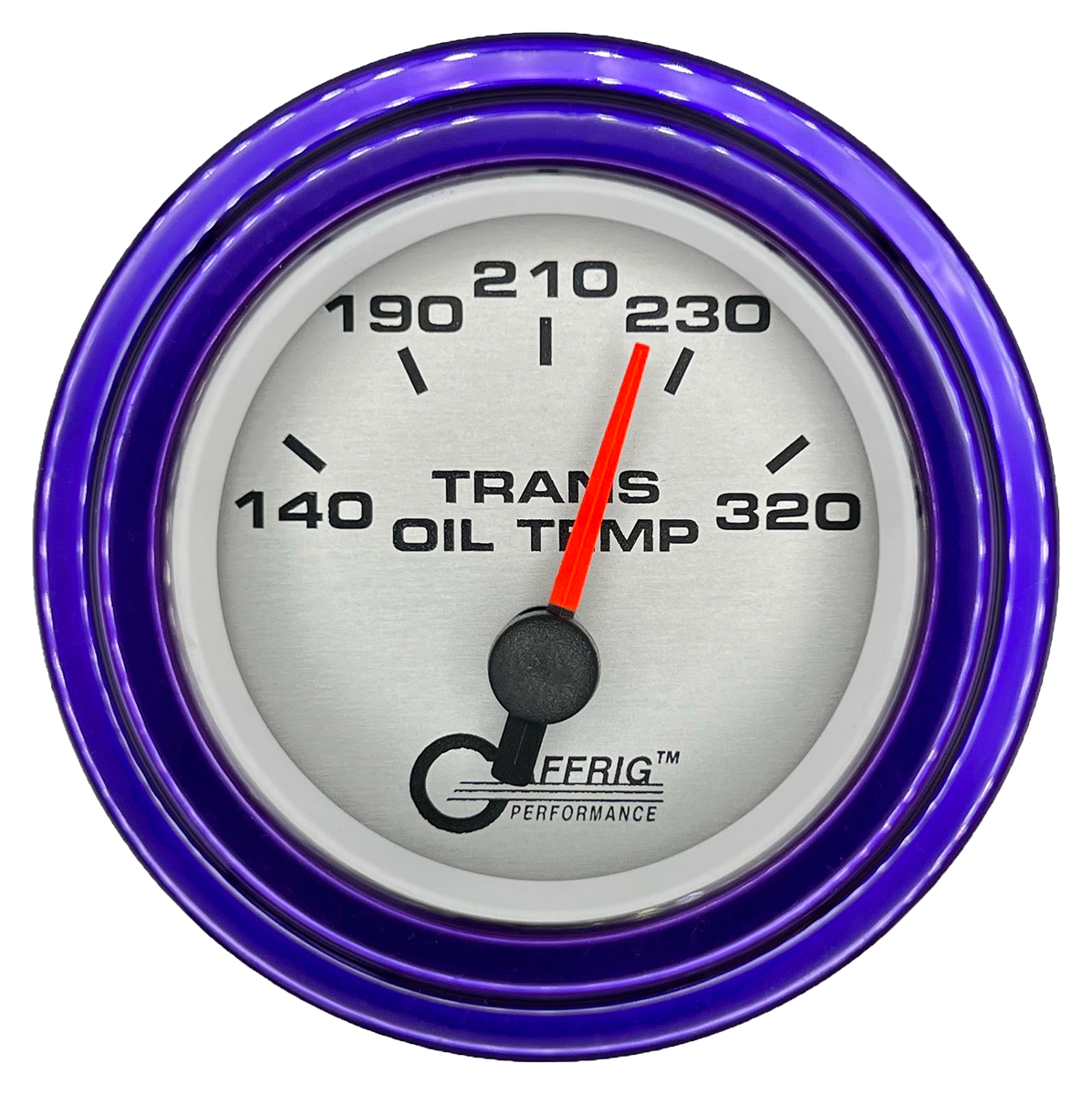 GAFFRIG 2 INCH ELECTRIC TRANSMISSION TEMP GAUGE 140-320 F STEP RIM (002) / PURPLE / PLATINUM