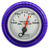 GAFFRIG 2 INCH ELECTRIC TRANSMISSION TEMP GAUGE 140-320 F STEP RIM (002) / PURPLE / PLATINUM