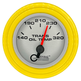 GAFFRIG 2 INCH ELECTRIC TRANSMISSION TEMP GAUGE 140-320 F STEP RIM (002) / YELLOW / PLATINUM