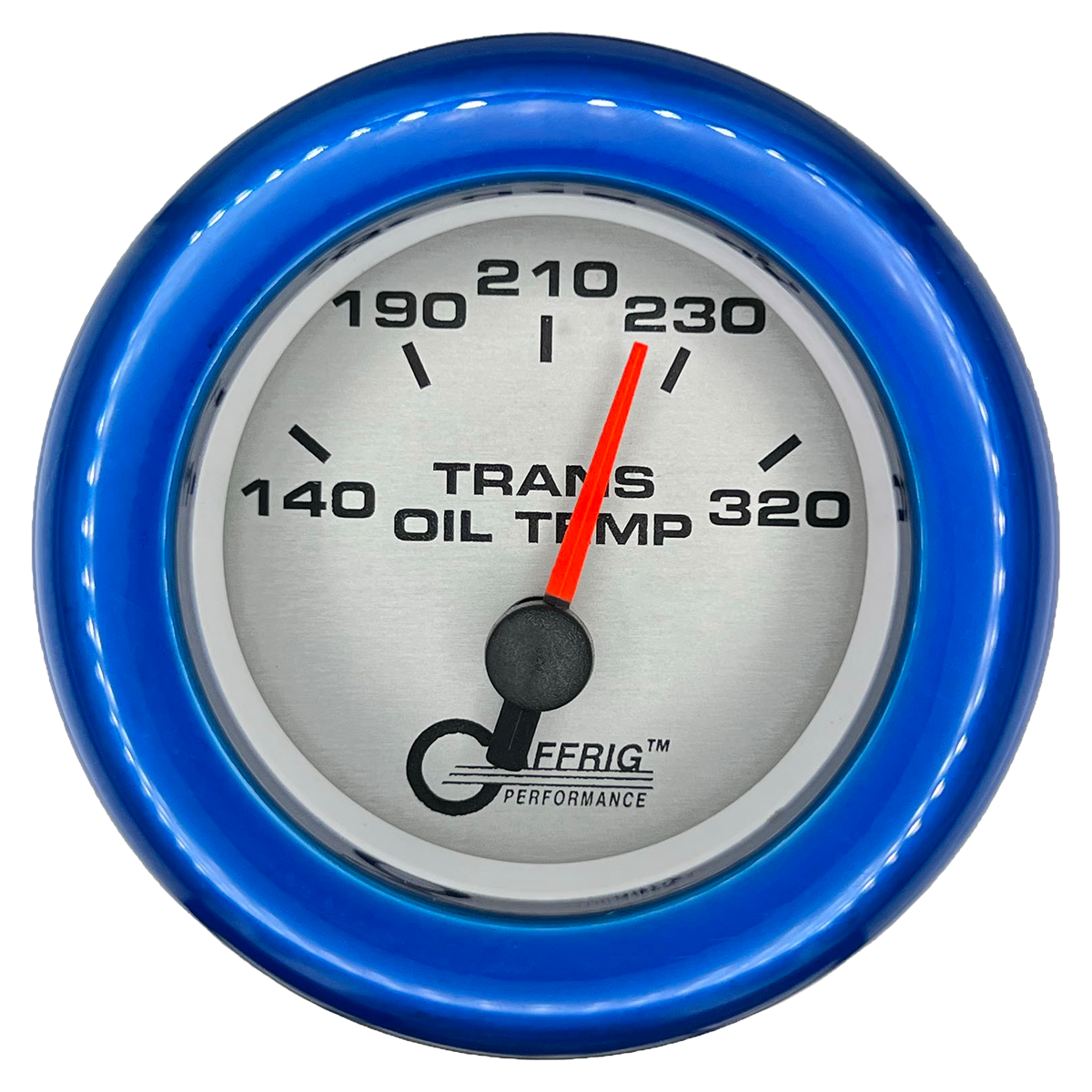 GAFFRIG 2 INCH ELECTRIC TRANSMISSION TEMP GAUGE 140-320 F FAT RIM (218) / BLUE / PLATINUM