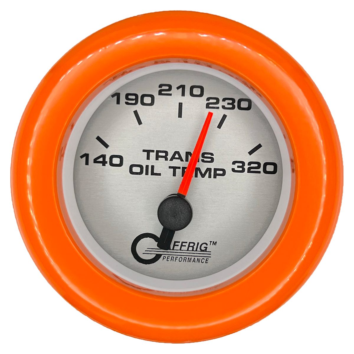 GAFFRIG 2 INCH ELECTRIC TRANSMISSION TEMP GAUGE 140-320 F FAT RIM (218) / ORANGE / PLATINUM