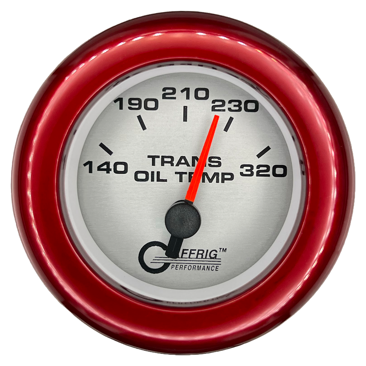 GAFFRIG 2 INCH ELECTRIC TRANSMISSION TEMP GAUGE 140-320 F FAT RIM (218) / RED / PLATINUM