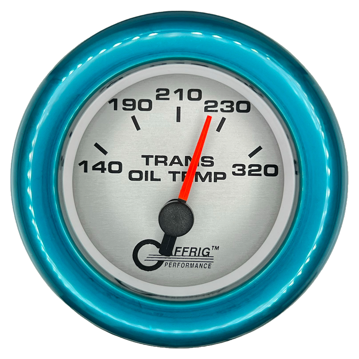 GAFFRIG 2 INCH ELECTRIC TRANSMISSION TEMP GAUGE 140-320 F FAT RIM (218) / TEAL / PLATINUM