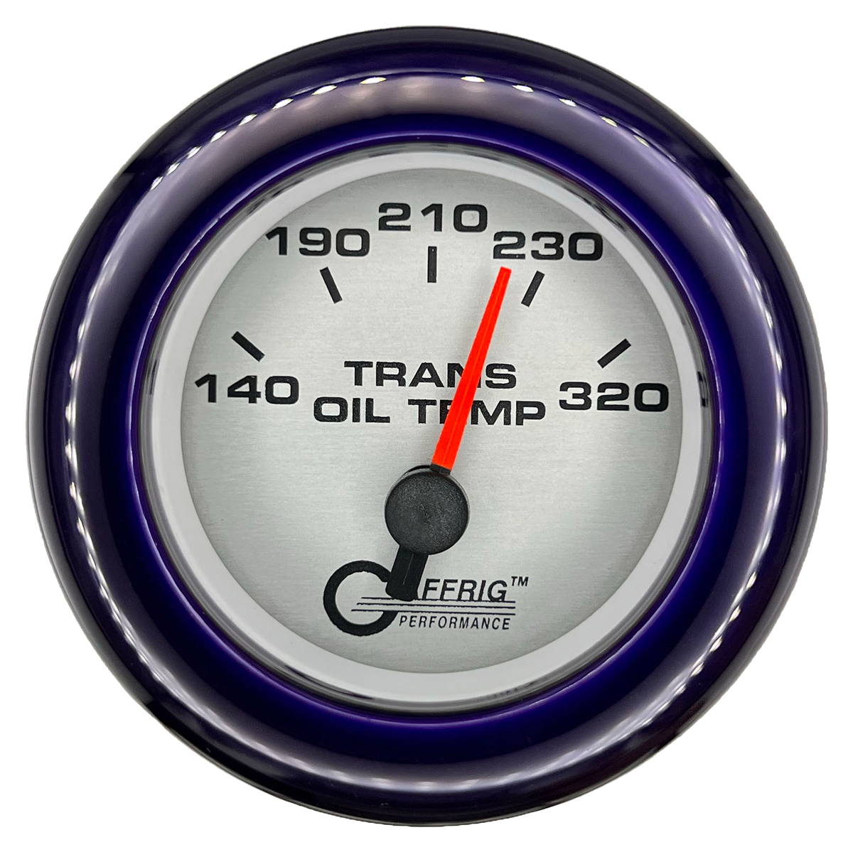 GAFFRIG 2 INCH ELECTRIC TRANSMISSION TEMP GAUGE 140-320 F FAT RIM (218) / PURPLE / PLATINUM