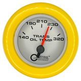 GAFFRIG 2 INCH ELECTRIC TRANSMISSION TEMP GAUGE 140-320 F FAT RIM (218) / YELLOW / PLATINUM