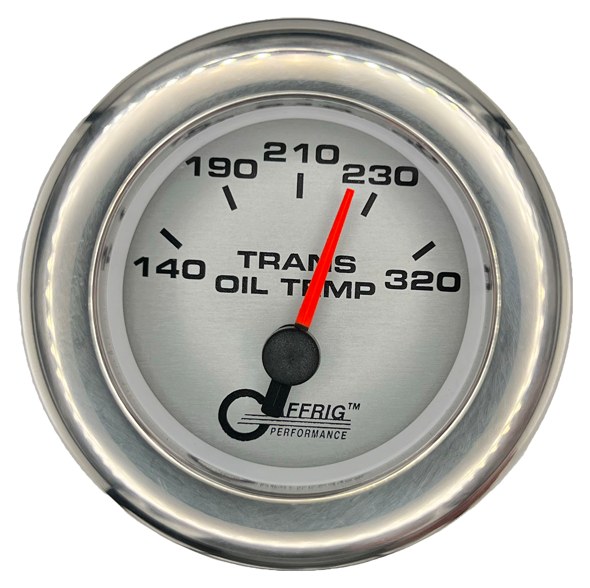 GAFFRIG 2 INCH ELECTRIC TRANSMISSION TEMP GAUGE 140-320 F FAT RIM (218) / CHROME/POLISHED / PLATINUM