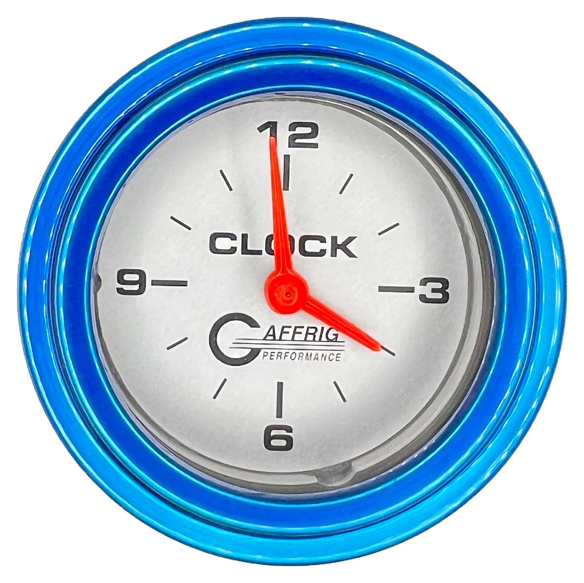 GAFFRIG 2 INCH ELECTRIC CLOCK GAUGE STEP RIM (002) / BLUE / PLATINUM