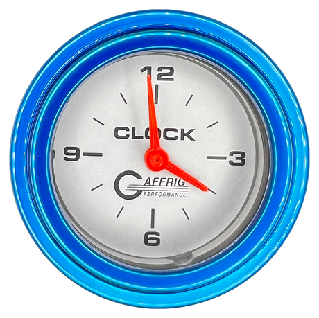 GAFFRIG 2 INCH ELECTRIC CLOCK GAUGE STEP RIM (002) / BLUE / PLATINUM