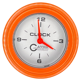 GAFFRIG 2 INCH ELECTRIC CLOCK GAUGE STEP RIM (002) / ORANGE / PLATINUM