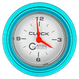 GAFFRIG 2 INCH ELECTRIC CLOCK GAUGE STEP RIM (002) / TEAL / PLATINUM