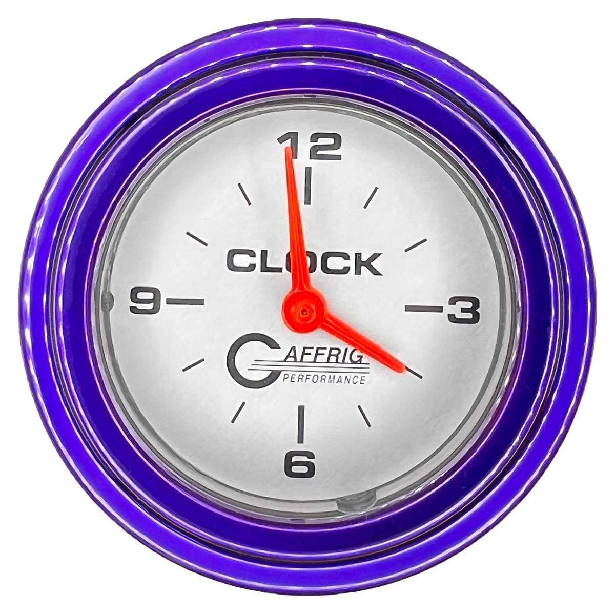 GAFFRIG 2 INCH ELECTRIC CLOCK GAUGE STEP RIM (002) / PURPLE / PLATINUM