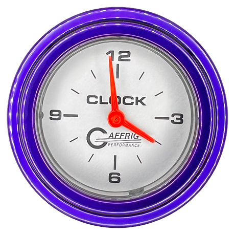 GAFFRIG 2 INCH ELECTRIC CLOCK GAUGE STEP RIM (002) / PURPLE / PLATINUM