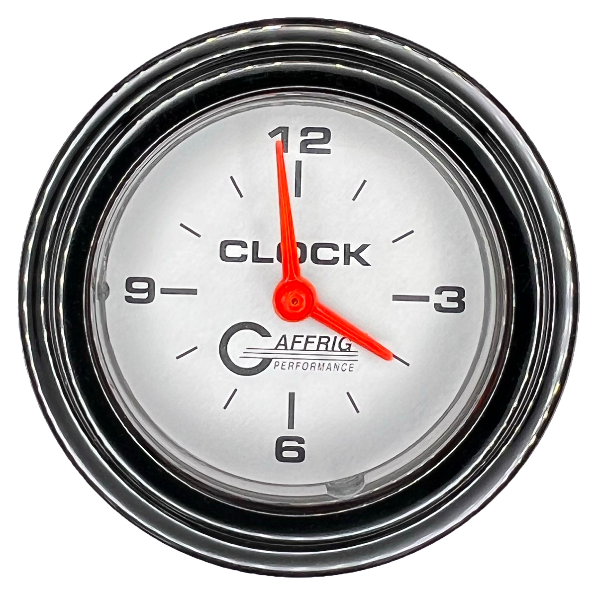 GAFFRIG 2 INCH ELECTRIC CLOCK GAUGE STEP RIM (002) / BLACK / PLATINUM