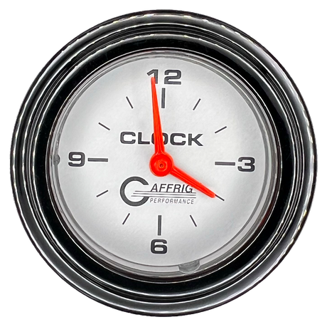 GAFFRIG 2 INCH ELECTRIC CLOCK GAUGE STEP RIM (002) / BLACK / PLATINUM