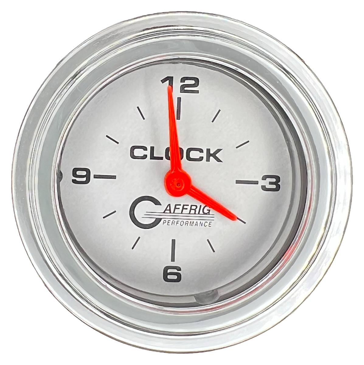 GAFFRIG 2 INCH ELECTRIC CLOCK GAUGE STEP RIM (002) / CHROME/POLISHED / PLATINUM