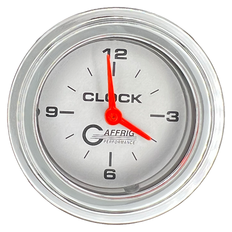GAFFRIG 2 INCH ELECTRIC CLOCK GAUGE STEP RIM (002) / CHROME/POLISHED / PLATINUM