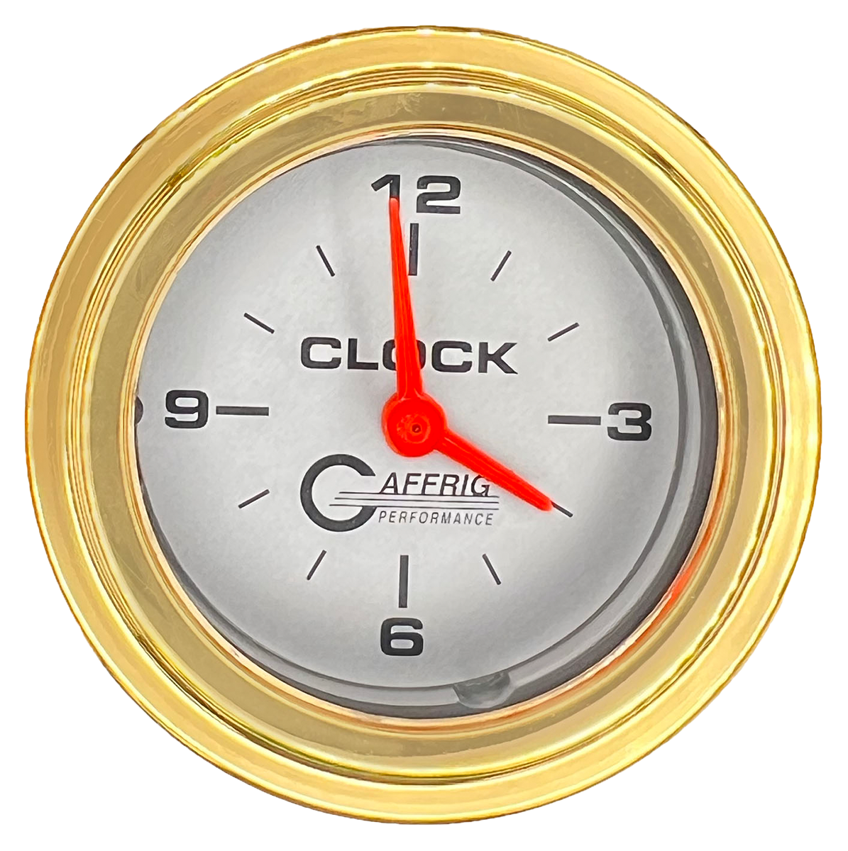 GAFFRIG 2 INCH ELECTRIC CLOCK GAUGE STEP RIM (002) / GOLD / PLATINUM