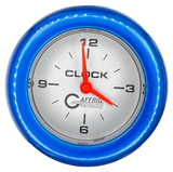 GAFFRIG 2 INCH ELECTRIC CLOCK GAUGE FAT RIM (218) / BLUE / PLATINUM