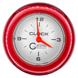 GAFFRIG 2 INCH ELECTRIC CLOCK GAUGE FAT RIM (218) / RED / PLATINUM