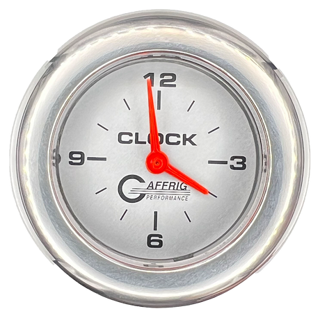 GAFFRIG 2 INCH ELECTRIC CLOCK GAUGE FAT RIM (218) / CHROME/POLISHED / PLATINUM