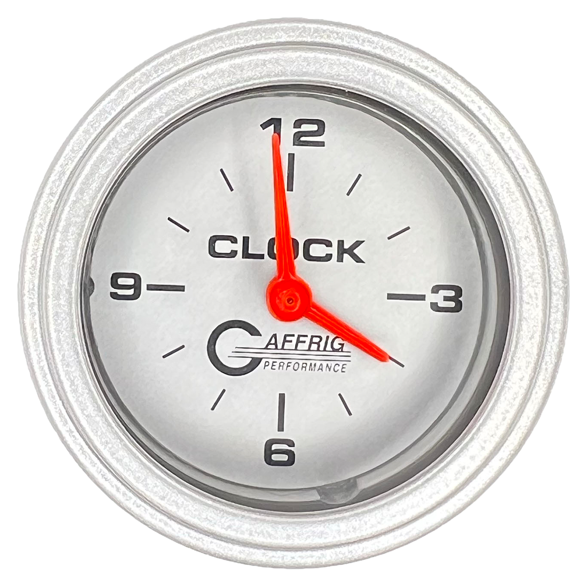 GAFFRIG 2 INCH ELECTRIC CLOCK GAUGE STEP RIM (002) / PLATINUM / PLATINUM